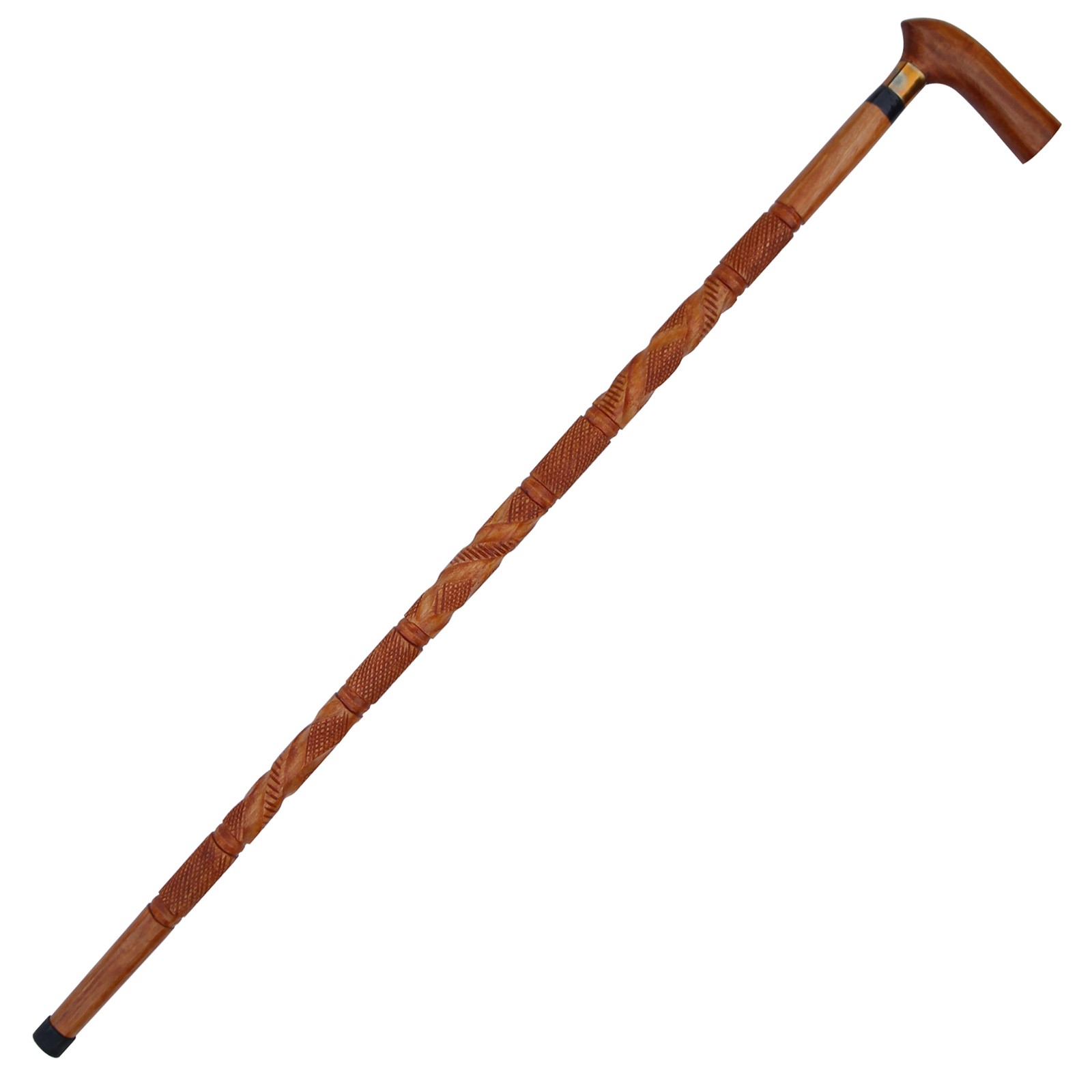 Elegant Hand Carved Wooden Walking Cane | Unique Collectible & Support Sticks Elegant Hand Carved Wooden Walking Cane | Unique Collectible & Support Sticks