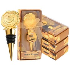 30PCS Golden Rose Flower Wine Stoppers for Wedding,Baby Shower,Bridal Shower ... picture