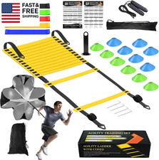 Speed Agility Training Equipment Set, Agility Ladder 20Ft, 12 Football Cones, Re picture