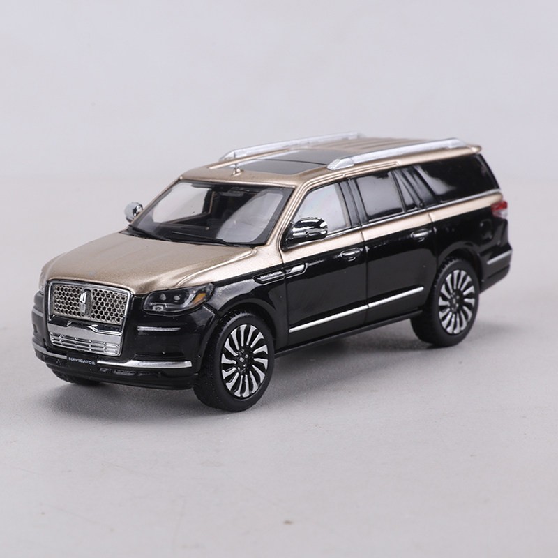 Shadow Pro 1/64 Lincoln Navigator L Black Gold Diecast Car Model Shadow Pro 1/64 Lincoln Navigator L Black Gold Diecast Car Model