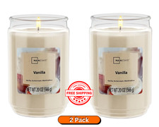 Mainstays Vanilla Scented Large Jar Candle 20 Oz -  Pack of 2 - Free Shipping picture