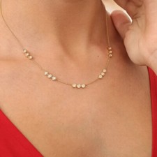 0.50Ct Lab Created Diamond Fancy Necklace Trend Jewelry 14k Yellow Gold Plated picture
