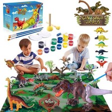 2 Sets Children's Arts Crafts Set Dinosaur Toy Painting Set Boys &Girls Statue picture