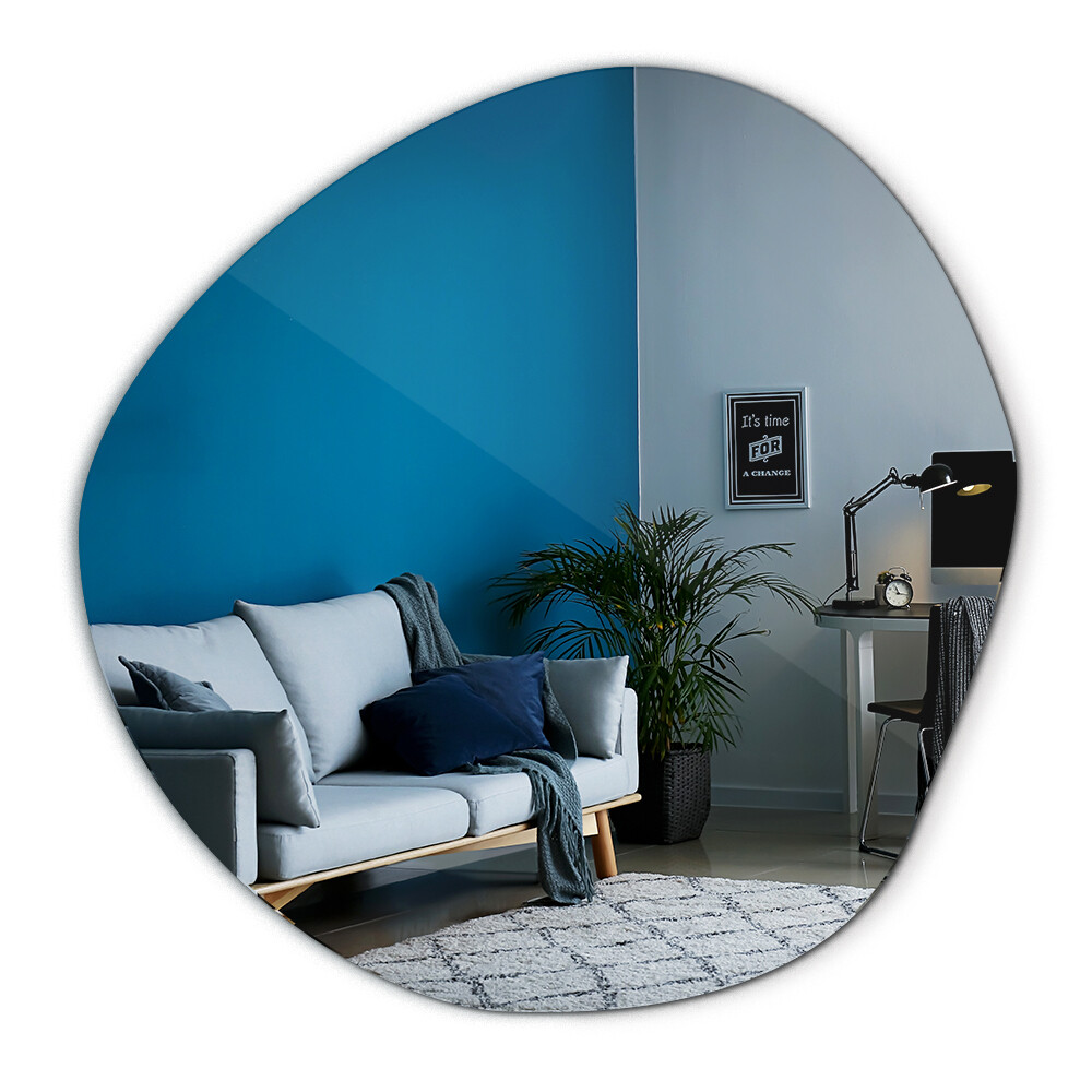 Asymmetric Irregular Oval Shape Wall Mirror Ready to Hang 77 cm x 77 cm