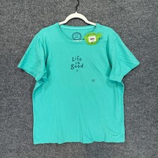 Life is Good T-Shirt Women Large Green Short Sleeve Relaxed Fit Graphic  Tee NEW picture