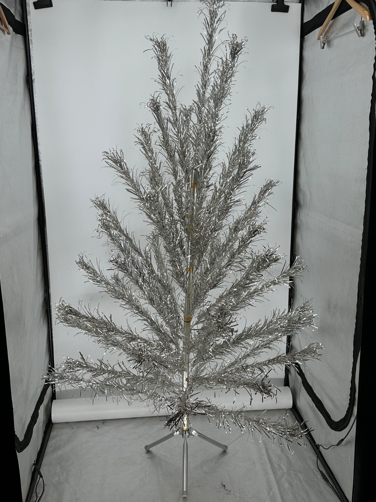 Vintage Evergleam 6 ft. Stainless Aluminum 46 Branch Christmas Tree, Stand & BOX
