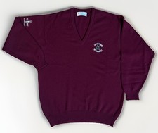 1995 L The Open St Andrews Links Sweater Lambswool Cardigan Burgundy Clean! picture