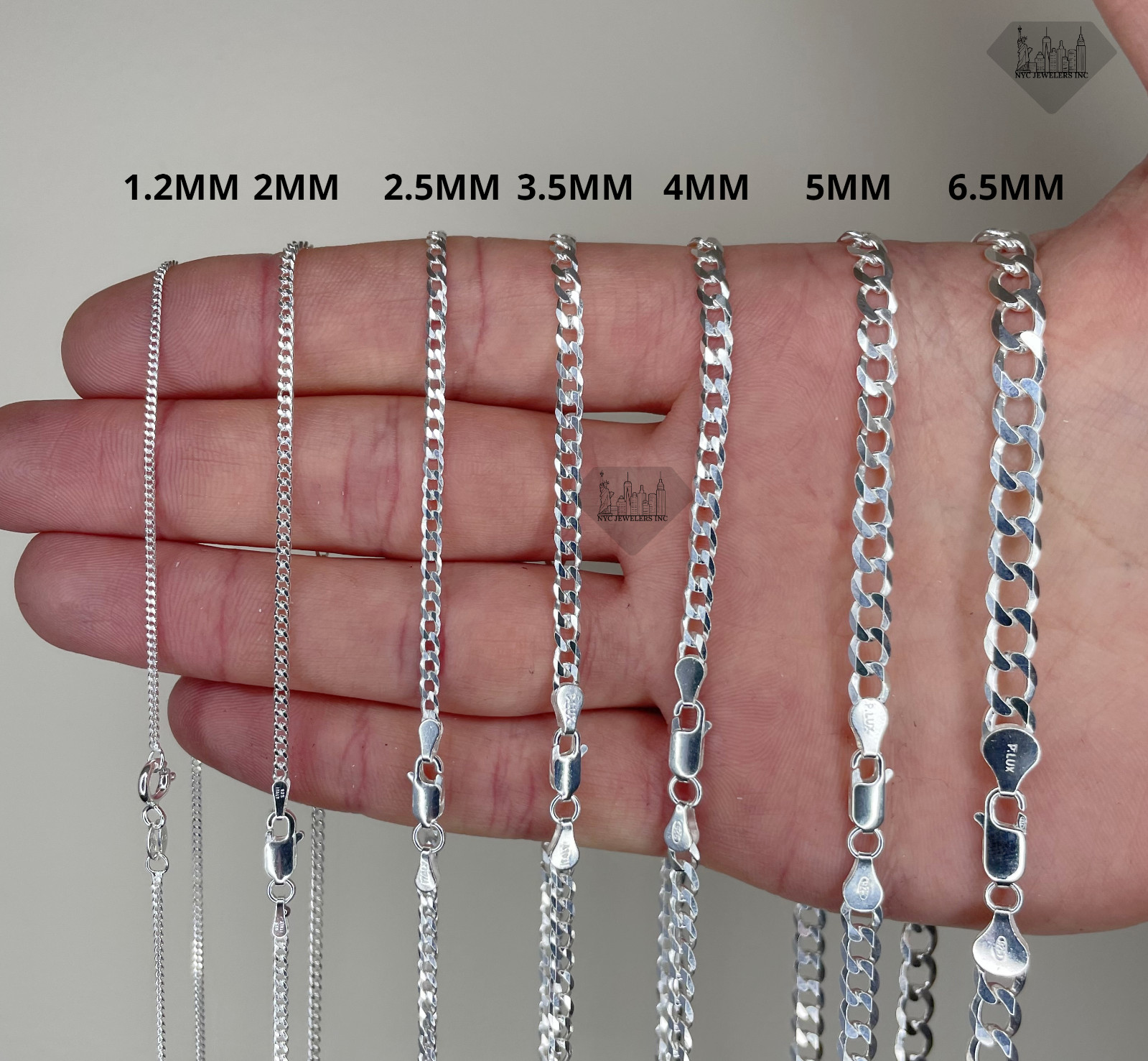 Italian Solid Sterling Silver Curb Link Chain Necklace 925 Silver Chain All Size Italian Solid Sterling Silver Curb Link Chain Necklace 925 Silver Chain All Size