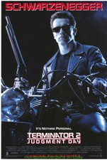 TERMINATOR 2 MOVIE POSTER Orig. 7x40 UV Coated THICK PAPER Arnold Schwarzenegger picture