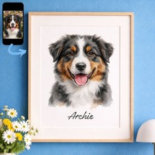 Custom Portrait  Personalized Digital Dog Portraits Cat Portraits Custom Dog picture