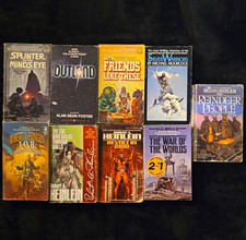 Vintage Sci-Fi Fantasy Book Lot 9x Heinlein Star Wars Splinter Mind Eye Wells picture