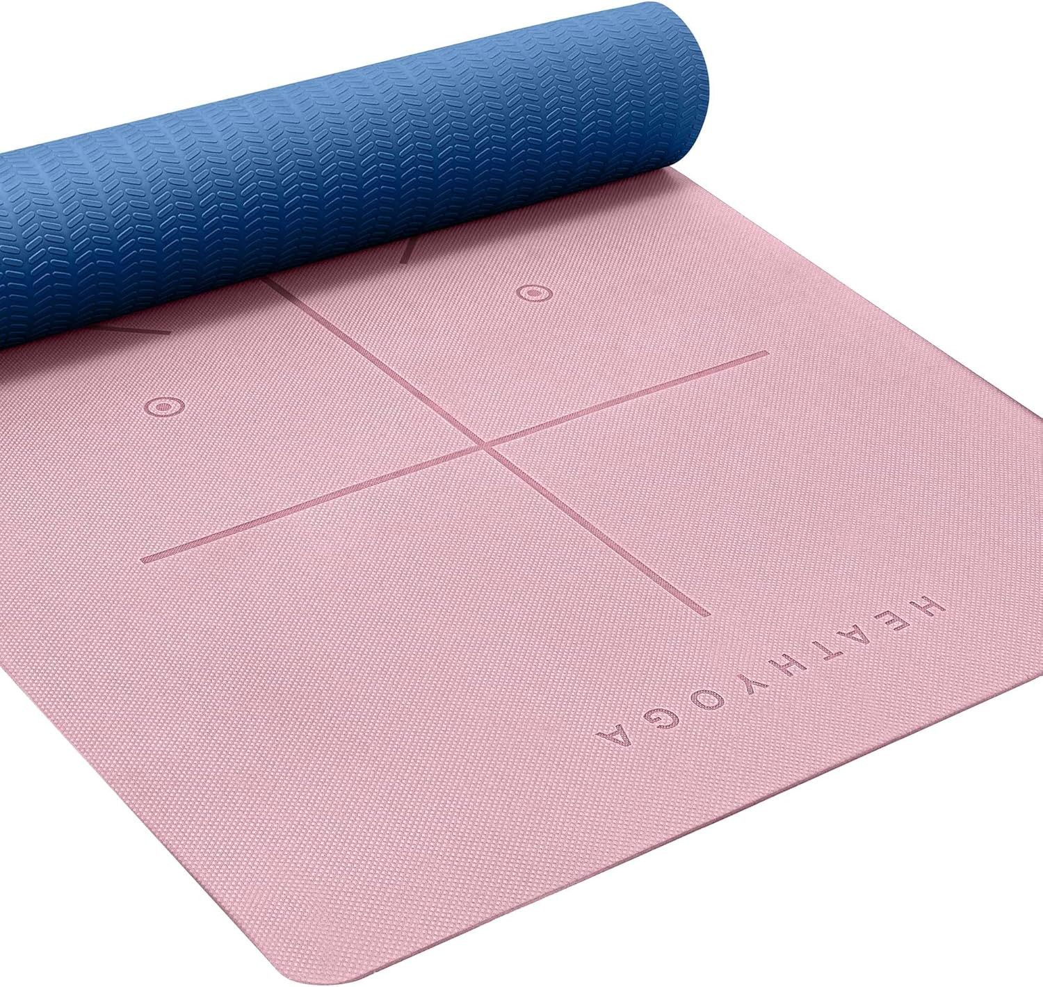 Heathyoga Yoga Mat Non Slip TPE Pilates Exercise Mats for Home Workout Gym Fitne Heathyoga Yoga Mat Non Slip TPE Pilates Exercise Mats for Home Workout Gym Fitne