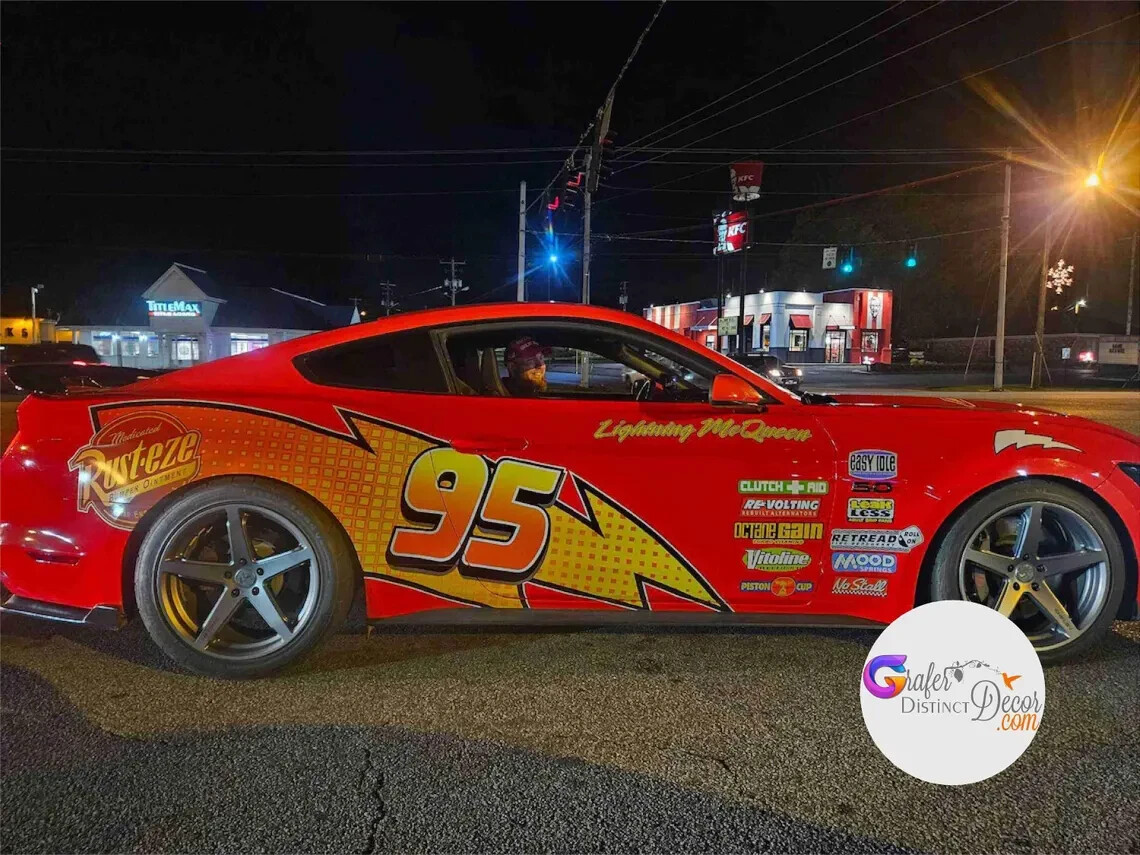 Lightning MCQUEEN Racing CAR Decal Custom WRAPS For Advertising, Car wrap