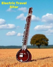 Electric Travel Sitar Indian Classical Instrument Tun Wood 7+9 Strings with Bag picture