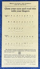 Antique Vintage Braille Alphabet Card Blind Jewish Braille Review Talmud Quote picture