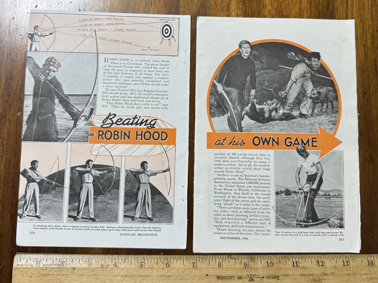 Vtg 1940 Magazine Article Archery Beating Robin Hood Howard Hill How-To