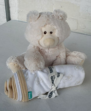 GUND Philbin Bear Blanket Set Plush Lovey Teddy Bear w/ Blanket Cream White picture