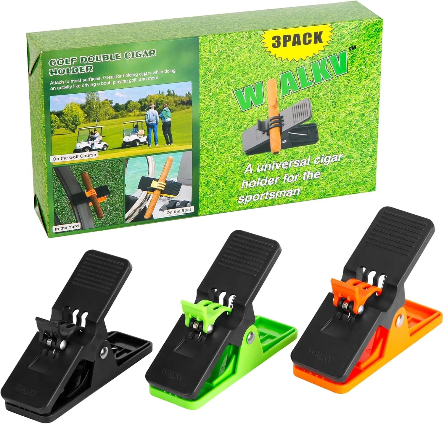 3PACK Cigar Holder for Golf Cart ,Golf Cart Accessories Cigar Gifts for Golfers