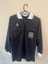 Vintage Hertfordshire Football Association Referee Shirt Black Jersey Size Men S picture