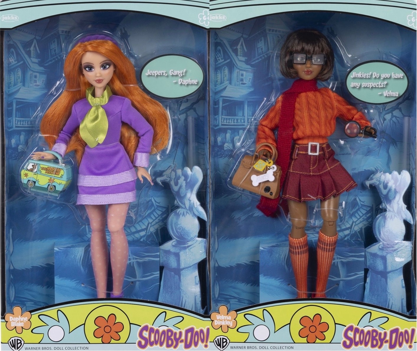 SET New In Hand Scooby Doo Velma & Daphne 11” Collector Fashion Dolls Jakks Pac