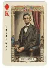King of Diamonds, American History, Abe Lincoln, 3¼"x4¾", Single Swap Card - NM picture