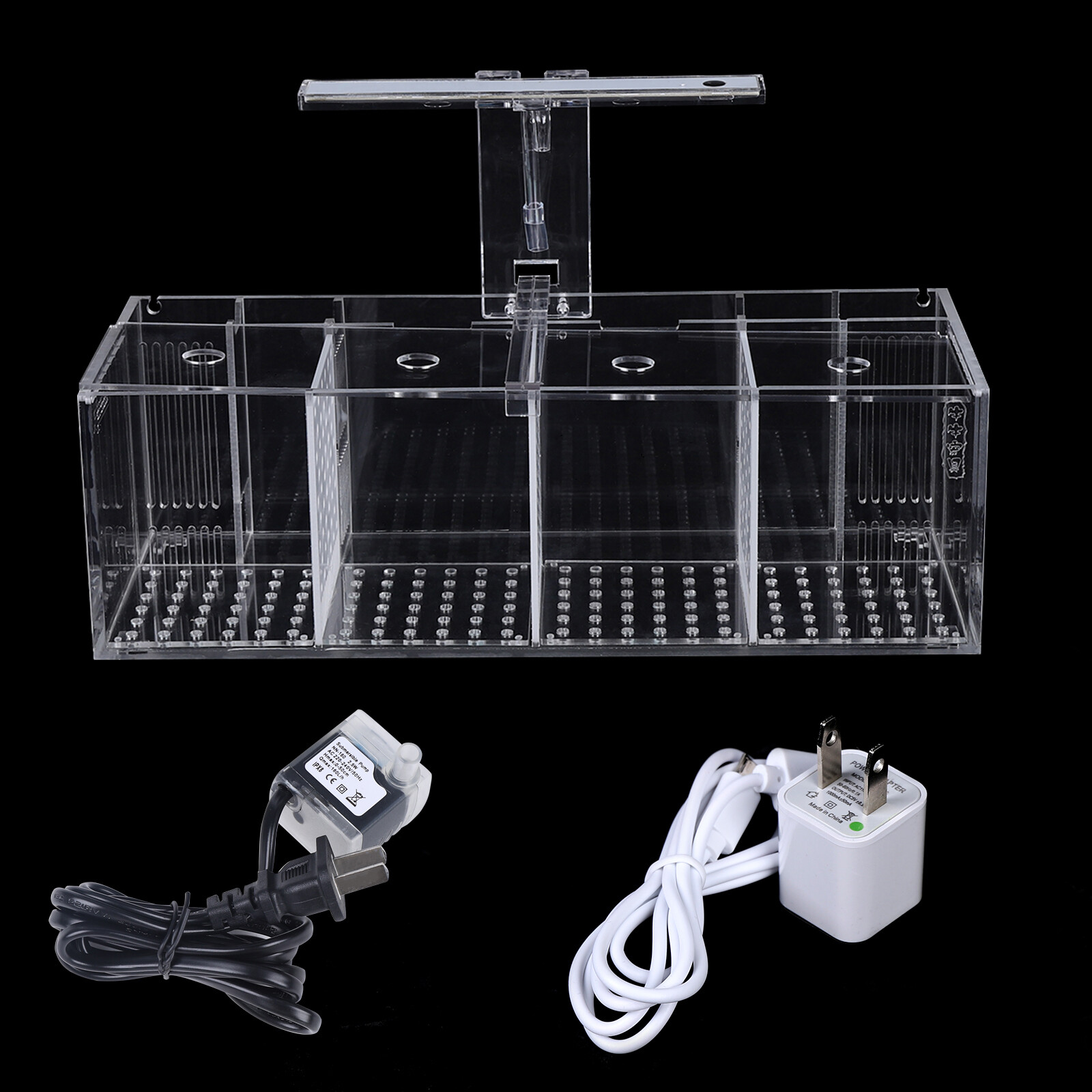 Aquaponic Fish Tank 4-Grid Desktop Fish Tank Rectangle Acrylic Betta Fish Tank Aquaponic Fish Tank 4-Grid Desktop Fish Tank Rectangle Acrylic Betta Fish Tank