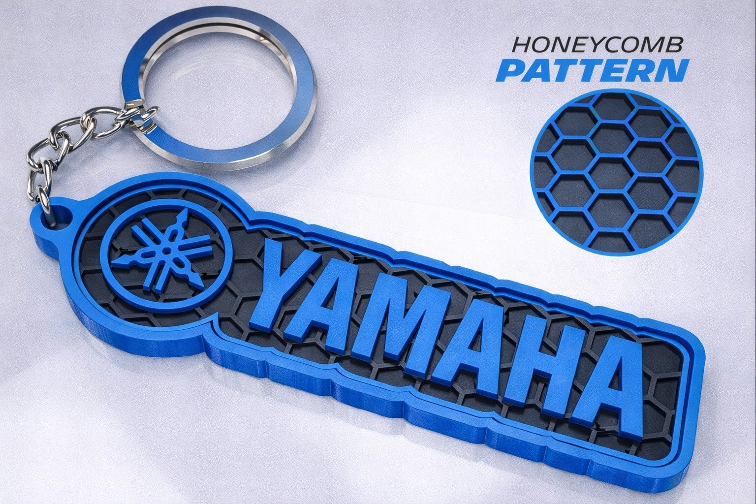 Motorcycle Enthusiast Keychain – 3D Honeycomb – Compatible With Yamaha
