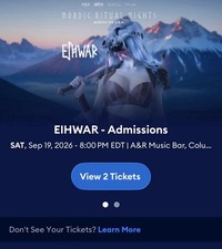 EIHWAR - Admissions(2)Columbus Sep 19 2026 8:00 PM - TICKETS EMAILED NOT SHIPPED picture