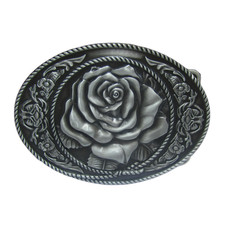 Vintage Rose Belt Buckle for Men Western Rodeo Cowboy Large Oval Belt Buckles picture