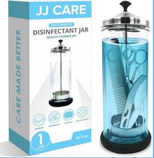 Salon Barber Shop Beauty Nail Salon Glass Disinfecting Jar 42 Ounces New picture