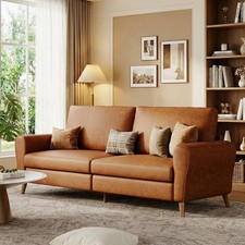 84" Modern 3-Seater Sofa Couch for Living Room Faux Leather Sofa for Living Room picture