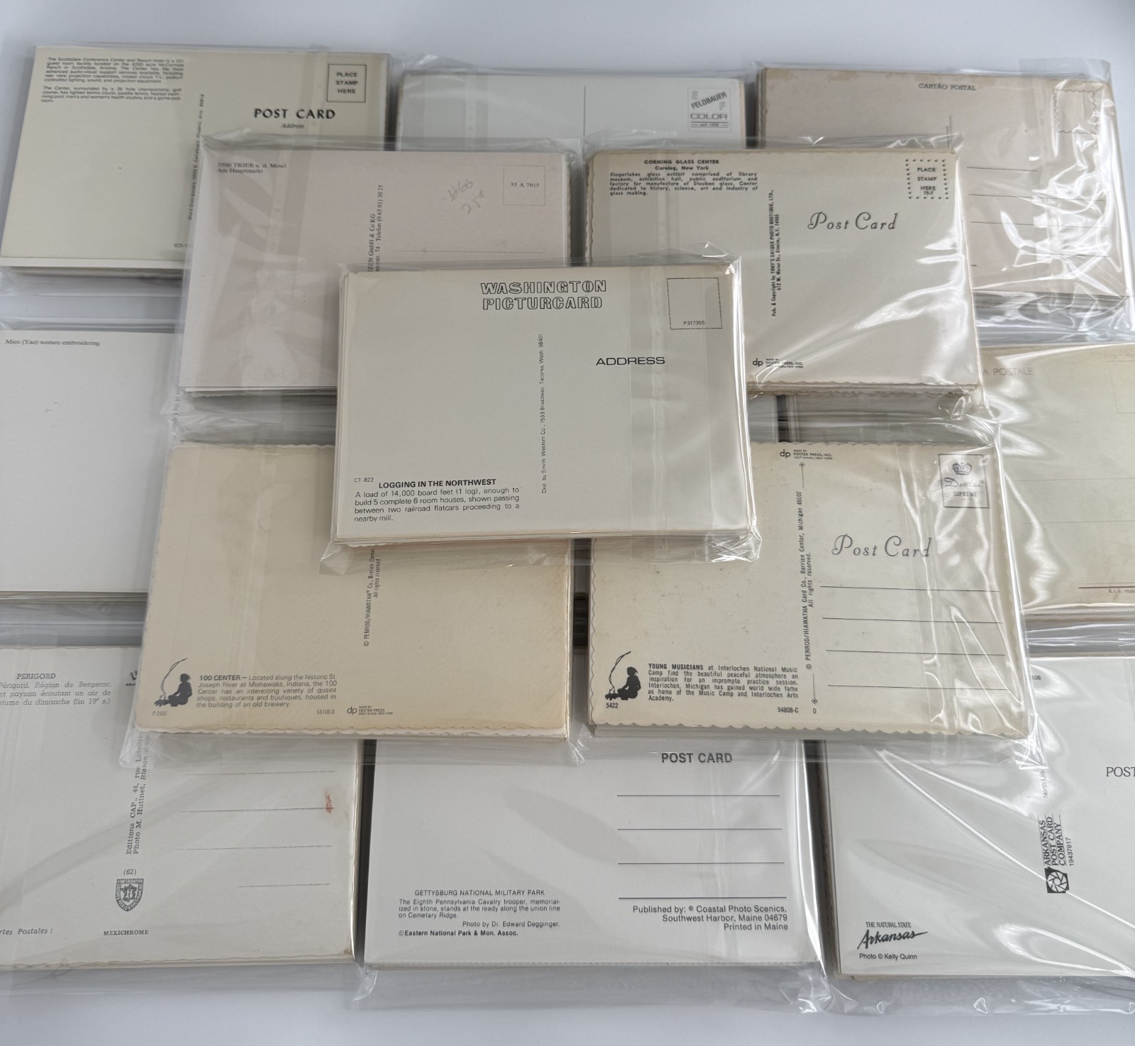 Lot of 60 Unused Vintage Postcards – Unposted Continental 4x6 Scenic & Travel