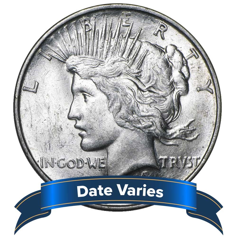 1922 - 1935 $1 Peace Silver Dollar About Uncirculated AU 1922 - 1935 $1 Peace Silver Dollar About Uncirculated AU