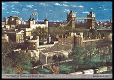 Kardorama Tower of London Bridge Castle England Tayfoil Finish KMF9 UNP Postcard picture