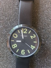 TSOVET SVT CS 79 Swiss  Black Mens Watch RARE  Great Lume 8.5" WRIST picture
