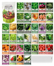 Vegetable Seed Vault Kit – 35 Heirloom Non-GMO Vegetable Seeds for Gardening & S picture