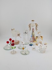 Lot Of 11 Spun Glass and Crystal Figurines: Angel, Pineapple, Love Birds, Rose + picture