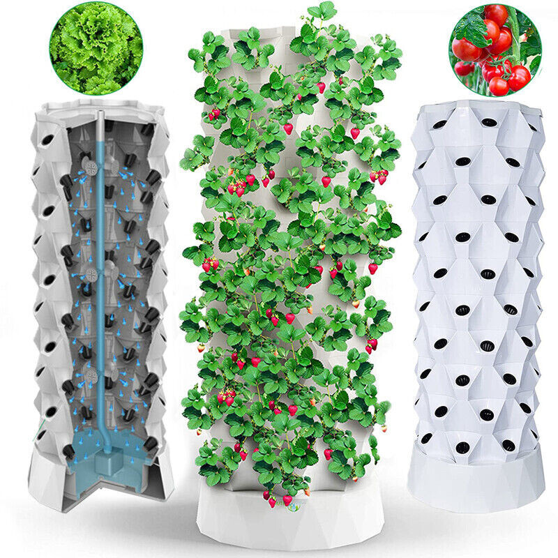 Vertical Hydroponic Garden Tower System Aeroponics Home Grow Kit 10 Layer 80Pots Vertical Hydroponic Garden Tower System Aeroponics Home Grow Kit 10 Layer 80Pots