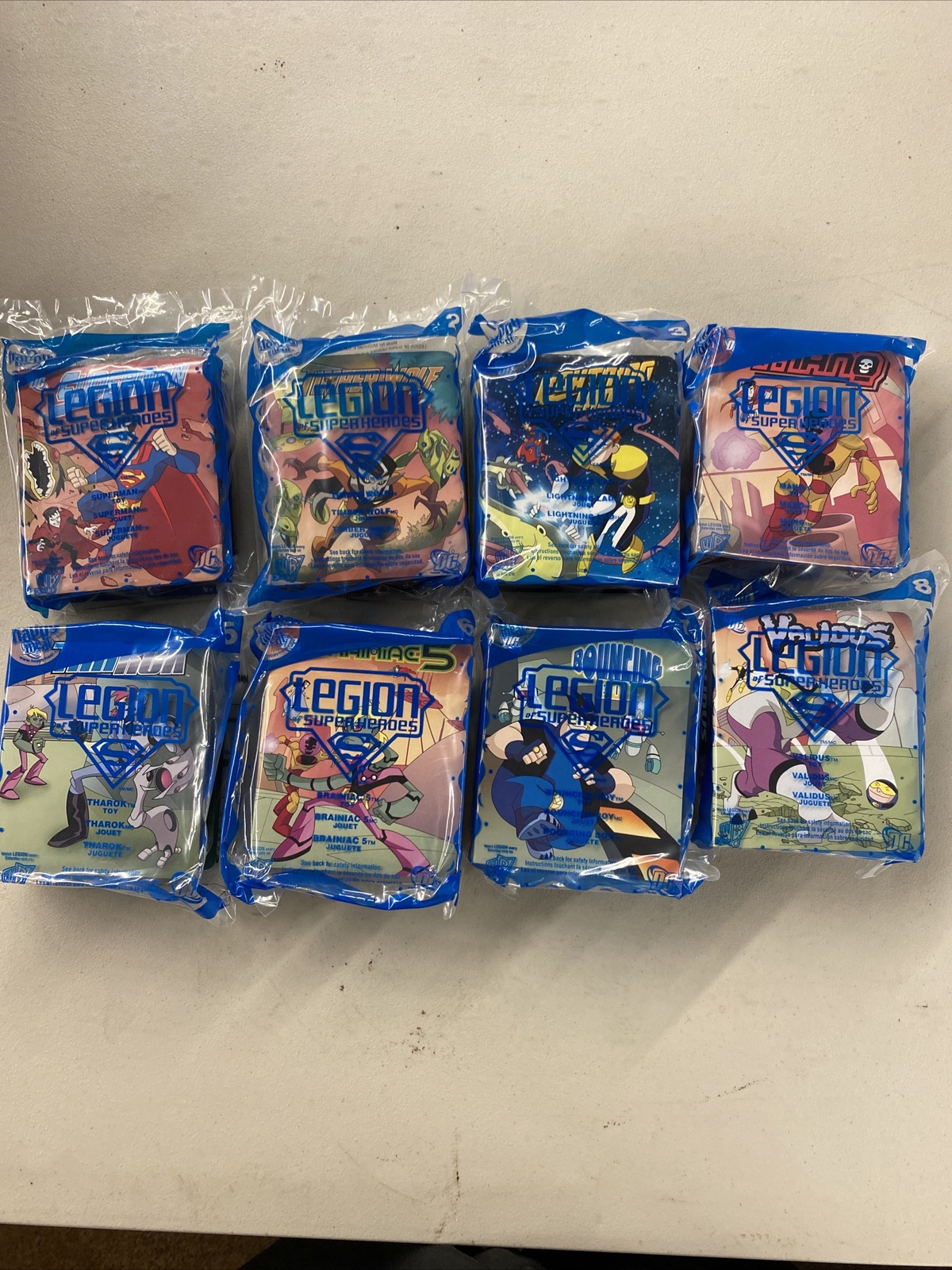 2007 - Legion of Super Heroes Happy Meal Toys Complete Set Of 8 Sealed And New 2007 - Legion of Super Heroes Happy Meal Toys Complete Set Of 8 Sealed And New