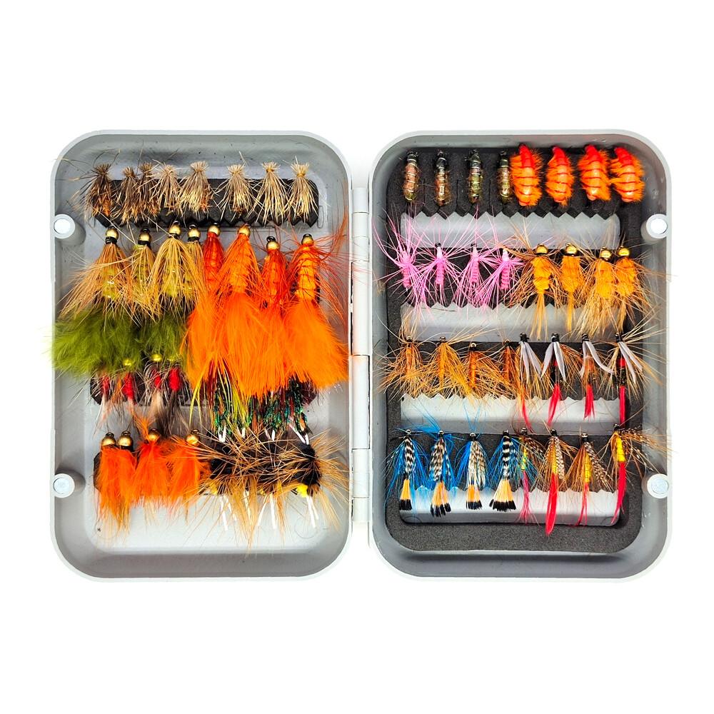 Fly Fishing Flies Kit Assortment Trout Bass with Fly Box Dry/Wet Flies 64pcs Fly Fishing Flies Kit Assortment Trout Bass with Fly Box Dry/Wet Flies 64pcs