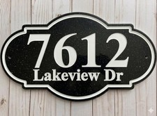 Home Address Sign Engraved House Numbers Weatherproof Stone + Mounting Hardware picture