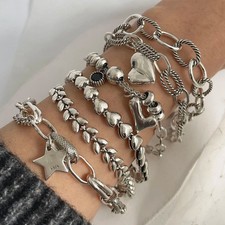 Solid 925 Sterling Silver Bracelet for Women | Vintage Handmade Simple Bangle picture