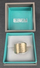EFFY D’Oro 14k Yellow Gold Diamond Wide Cigar Band Ring Size 9 Satin Brushed picture