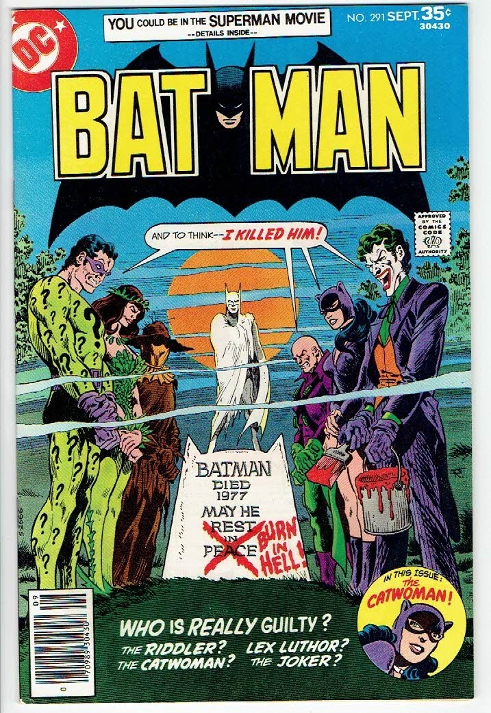 BATMAN #291 Sept. 1977 DC Comic Book Joker Catwoman Riddler FN+ 6.5