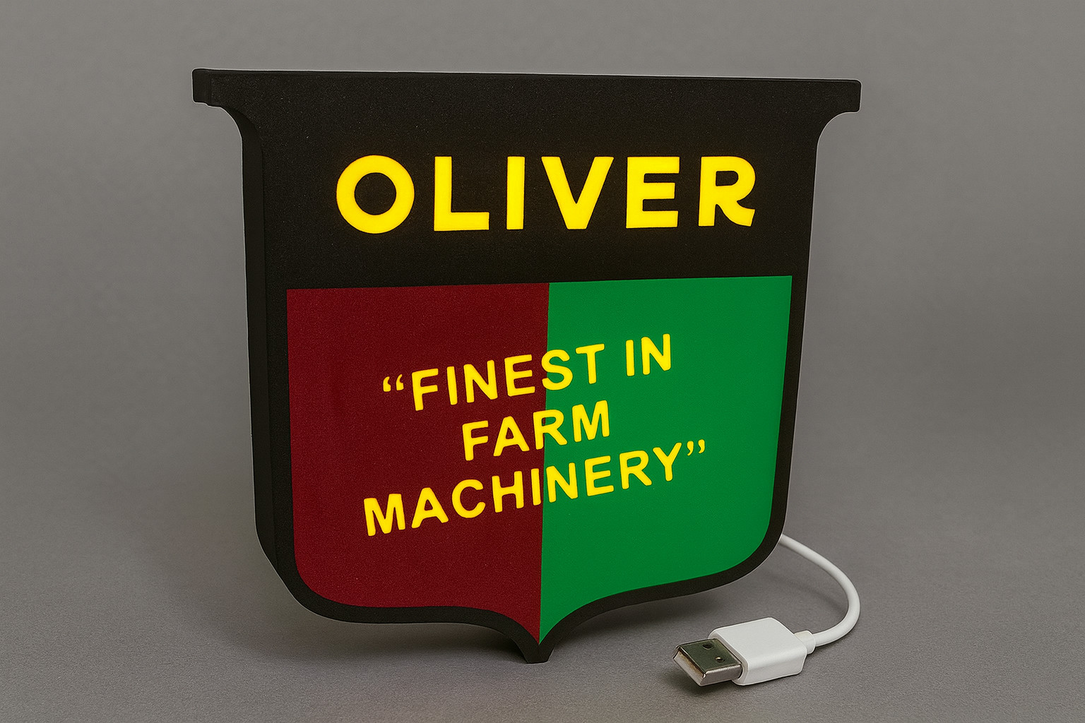Lighted Oliver Tractor Sign – 9" Wide – Farm Equipment Advertising Collectible Lighted Oliver Tractor Sign – 9" Wide – Farm Equipment Advertising Collectible