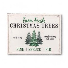 Farm Fresh Christmas Trees Metal Wall Sign picture