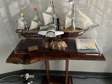 Model Ship Great Western - Exposed & Lit Interior W Rosewood Table & Case picture