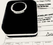 white gold 14k VS1 diamond ring .65 kt usa made! sz.7.5 unisex,no Flaws Sharp! picture