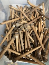 Vintage Wood Bobbins, 8.75", Reclaimed Industrial Spindles, Lot of 30 picture