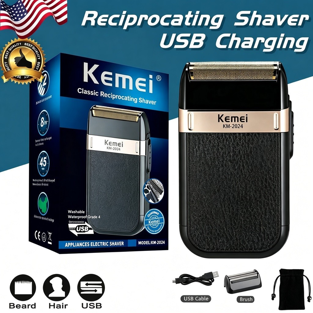 KEMEI USB Electric Shaver Trimmer Razor Rechargeable Hair Beard Shaving Machine KEMEI USB Electric Shaver Trimmer Razor Rechargeable Hair Beard Shaving Machine